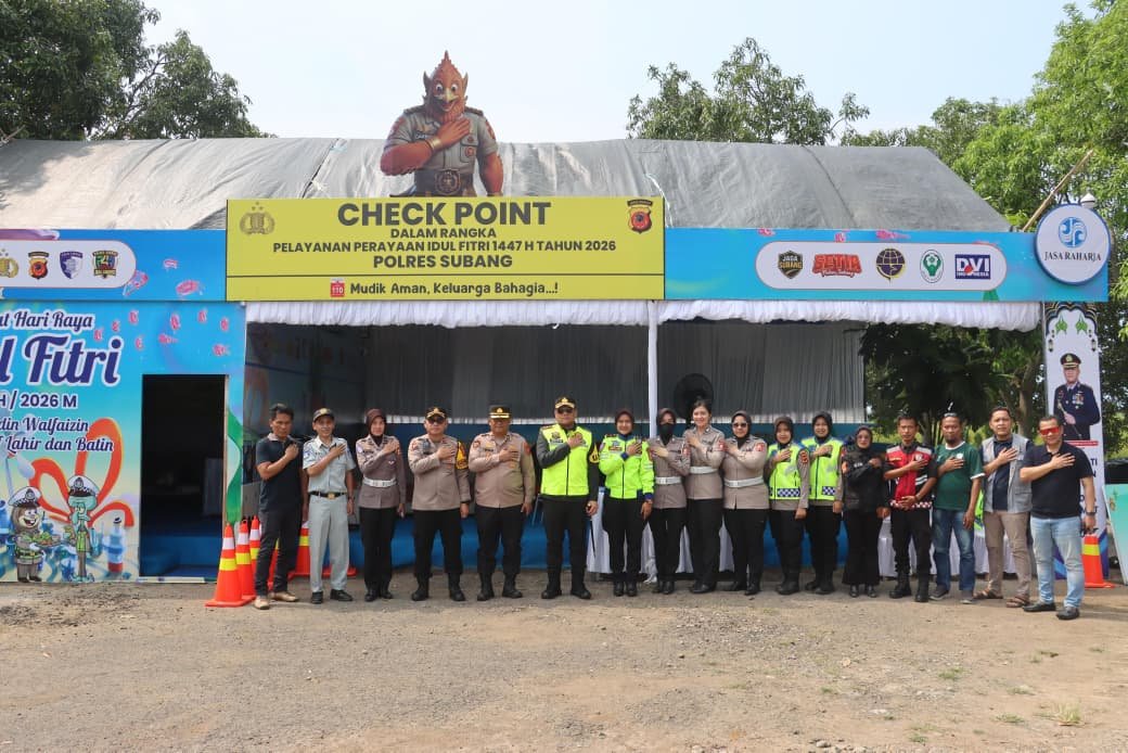 KAPOLRES SUBANG CEK POS PENGAMANAN OPS KETUPAT LODAYA 2026 DI JALUR PANTURA